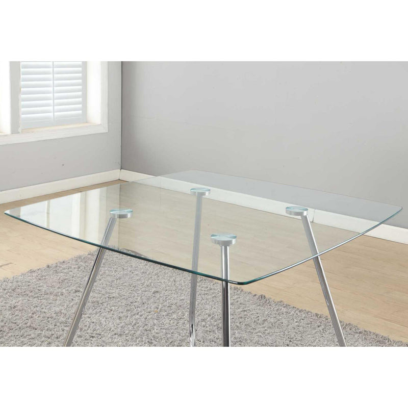 Monarch Square Dining Table with Glass Top & Trestle Base M0894 IMAGE 3
