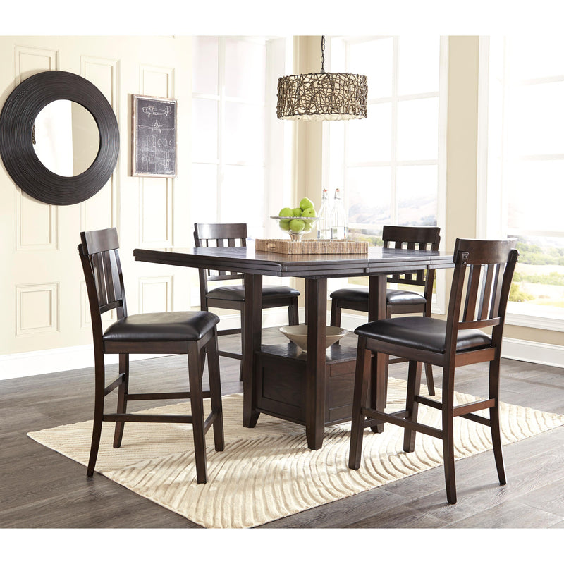 Signature Design by Ashley Haddigan Counter Height Dining Table with Pedestal Base ASY1803 IMAGE 3