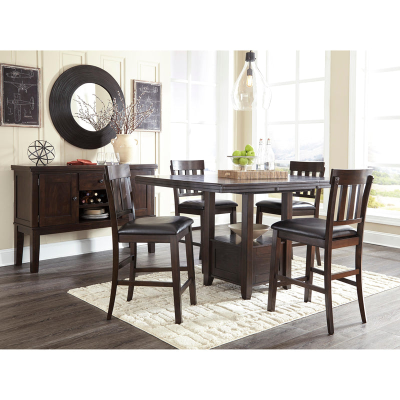 Signature Design by Ashley Haddigan Counter Height Dining Table with Pedestal Base ASY1803 IMAGE 4
