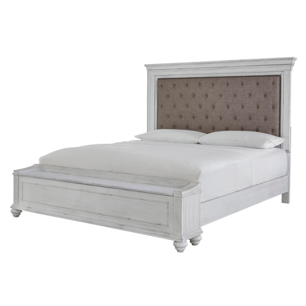 Benchcraft Kanwyn King Upholstered Panel Bed with Storage ASY3285 IMAGE 1