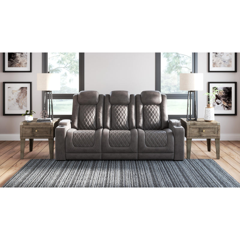 Signature Design by Ashley HyllMont Power Reclining Leather Look Sofa 175720 IMAGE 5