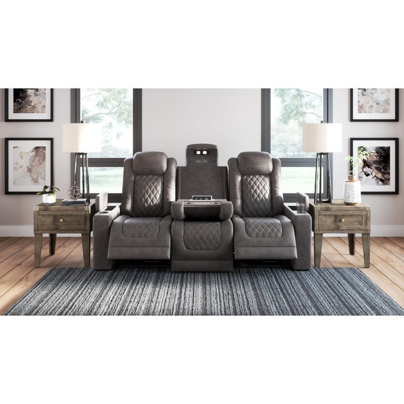 Signature Design by Ashley HyllMont Power Reclining Leather Look Sofa 175720 IMAGE 6