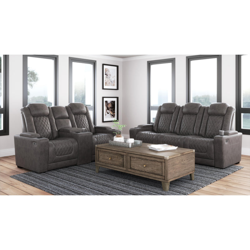Signature Design by Ashley HyllMont Power Reclining Leather Look Sofa 175720 IMAGE 9