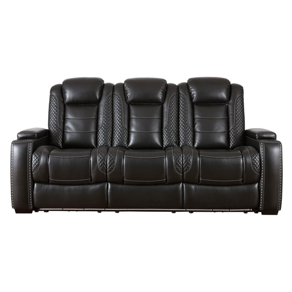 Signature Design by Ashley Party Time Power Reclining Leather Look Sofa 177647 IMAGE 1
