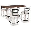 Signature Design by Ashley Valebeck D546D4 5 pc Counter Height Dining Set IMAGE 1