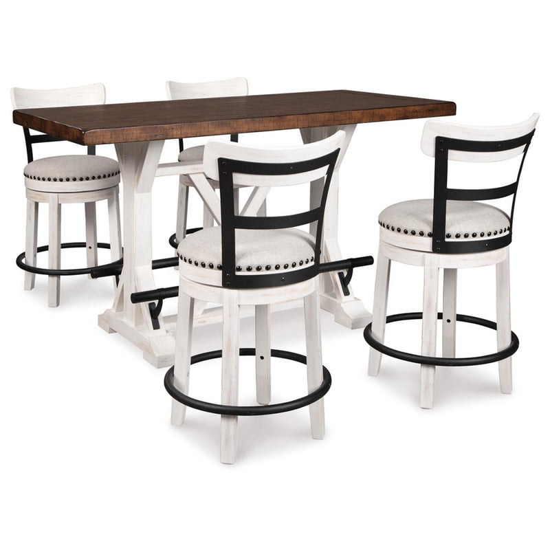 Signature Design by Ashley Valebeck D546D4 5 pc Counter Height Dining Set IMAGE 1