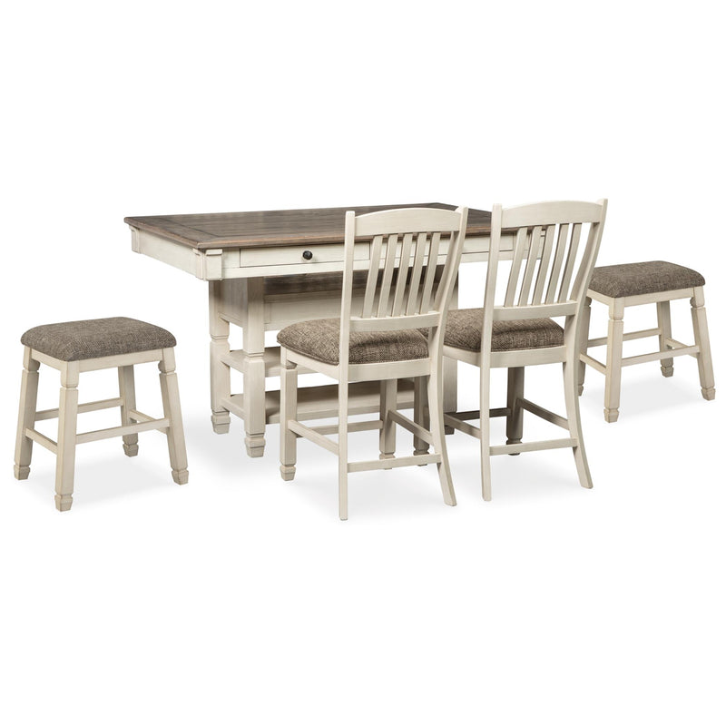 Signature Design by Ashley Bolanburg D647D37 5 pc Counter Height Dining Set IMAGE 1