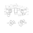 Monarch I 7610 Computer Desk - Walnut/Black Metal IMAGE 11