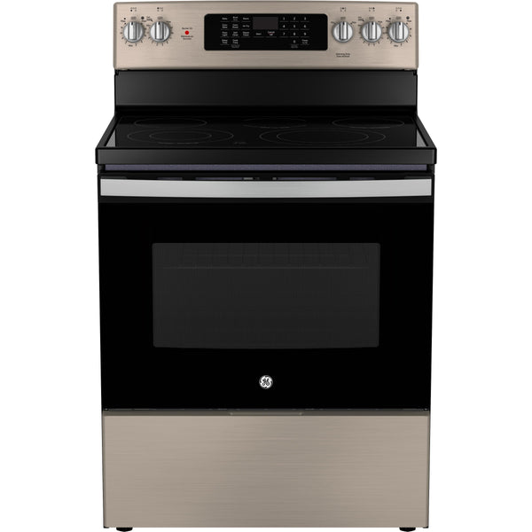 GE 30-inch Freestanding Electric Range with True European Convection Technology JCB840ETES IMAGE 1