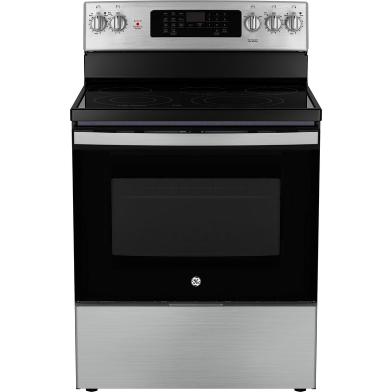 GE 30-inch Freestanding Electric Range with True European Convection Technology JCB840STSS - 182969 IMAGE 1