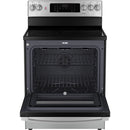 GE 30-inch Freestanding Electric Range with True European Convection Technology JCB840STSS - 182969 IMAGE 2