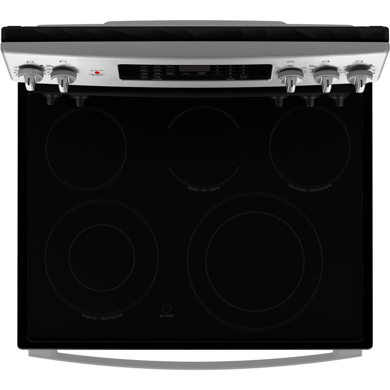 GE 30-inch Freestanding Electric Range with True European Convection Technology JCB840STSS - 182969 IMAGE 4