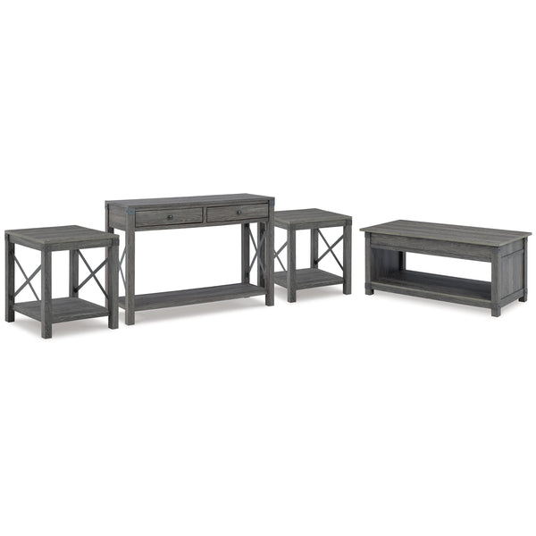  Signature Design by Ashley Freedan T175T2 Lift-top Coffee Table, 2 End Tables and Console IMAGE 1