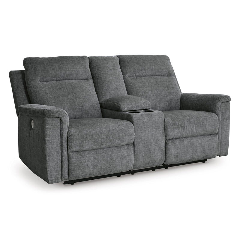  Signature Design by Ashley Barnsana Power Reclining Fabric Loveseat with Console 181476 IMAGE 1