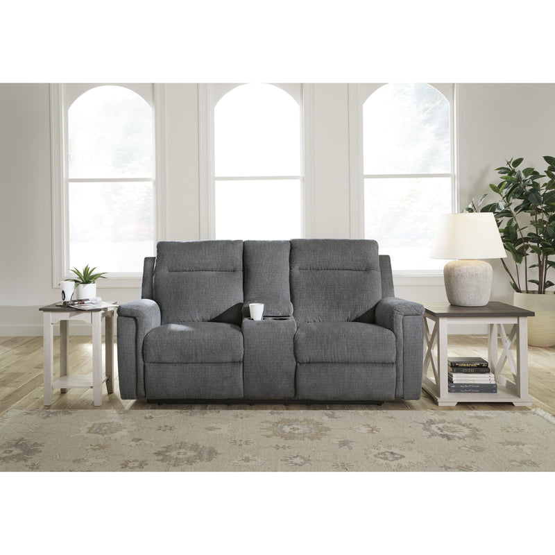  Signature Design by Ashley Barnsana Power Reclining Fabric Loveseat with Console 181476 IMAGE 6