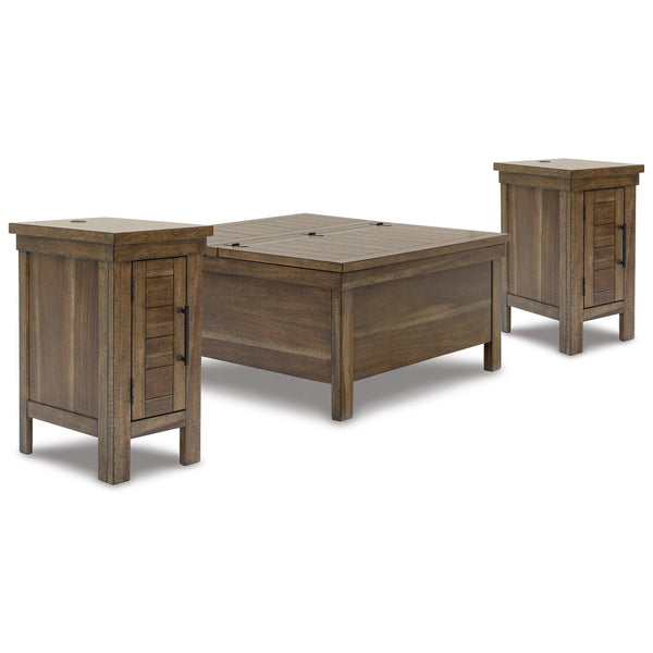  Signature Design by Ashley Moriville T731T2 Lift-top Coffee Table and 2 Chairside End Tables IMAGE 1