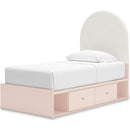  Signature Design by Ashley Wistenpine B1323B12 Twin Upholstered Panel Bed with Storage IMAGE 1