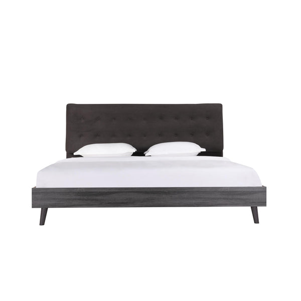  Mazin Furniture Saiya 1962DGK King Bed with Upholstered Headboard, Dark Grey IMAGE 1
