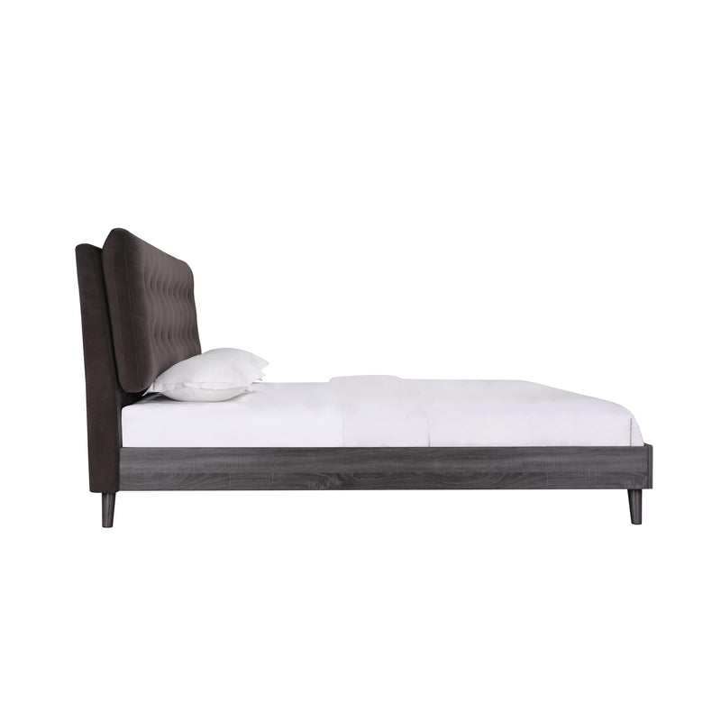 Mazin Furniture Saiya 1962DGK King Bed with Upholstered Headboard, Dark Grey IMAGE 3