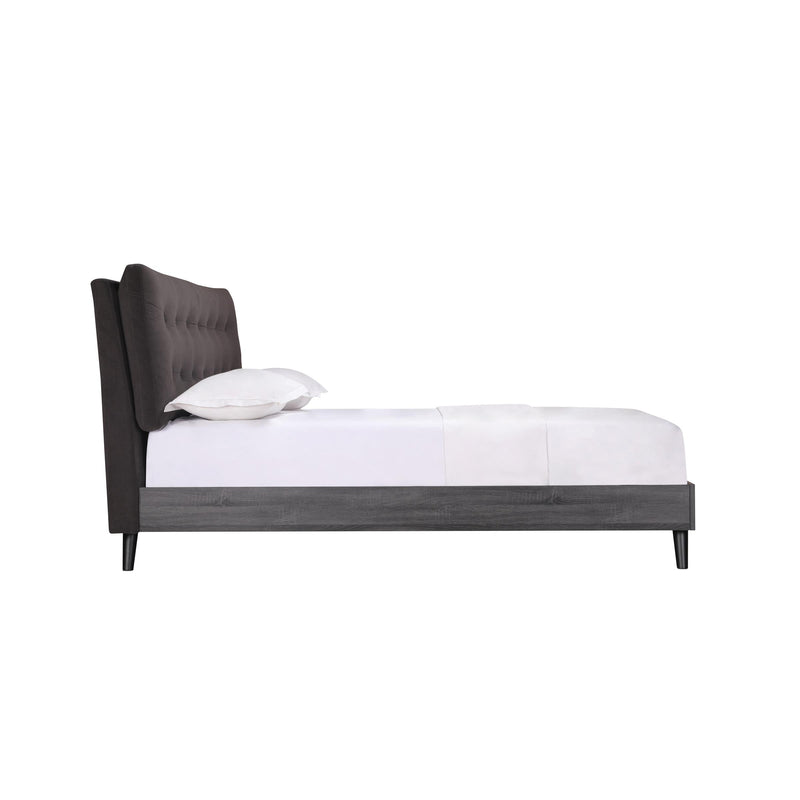 Mazin Furniture Saiya 1962DGQ Queen Bed with Upholstered Headboard, Dark Grey IMAGE 3