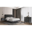  Mazin Furniture Saiya 1962DGQ Queen Bed with Upholstered Headboard, Dark Grey IMAGE 7