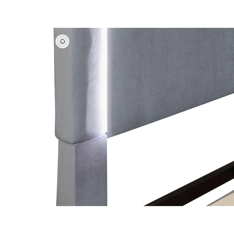  Mazin Furniture Lumina 1991GYK King Upholstered Platform Bed with LED Headboard IMAGE 5