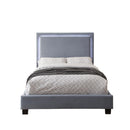  Mazin Furniture Lumina 1991GYQ Queen Upholstered Platform Bed with LED Headboard IMAGE 1