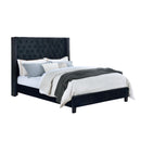  Mazin Furniture Deirdre 1992BKQ Queen Upholstered Platform Bed, Black IMAGE 2