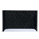  Mazin Furniture Deirdre 1992BKQ Queen Upholstered Platform Bed, Black IMAGE 3
