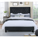  Mazin Furniture Deirdre 1992BKQ Queen Upholstered Platform Bed, Black IMAGE 5