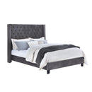  Mazin Furniture Deirdre 1992GYQ Queen Upholstered Platform Bed, Grey IMAGE 2