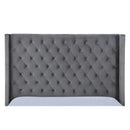  Mazin Furniture Deirdre 1992GYQ Queen Upholstered Platform Bed, Grey IMAGE 3