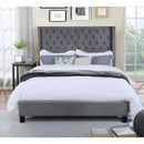  Mazin Furniture Deirdre 1992GYQ Queen Upholstered Platform Bed, Grey IMAGE 6