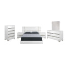  Mazin Furniture Dream DRBWHLT01 Queen Panel Bed, White Lacquer IMAGE 1