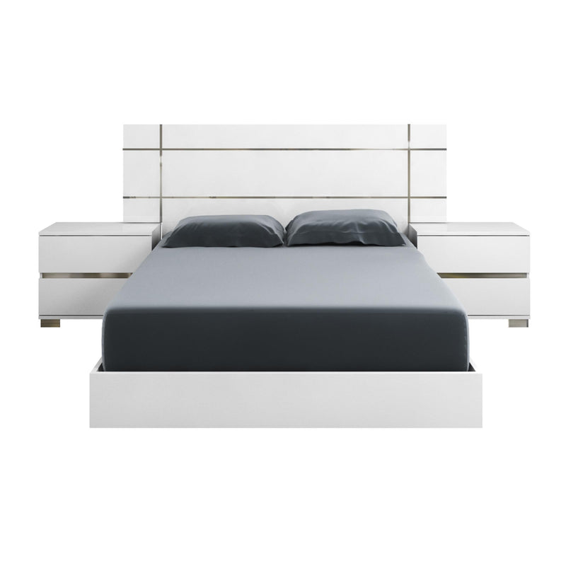  Mazin Furniture Dream DRBWHLT01 Queen Panel Bed, White Lacquer IMAGE 2