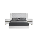  Mazin Furniture Dream DRBWHLT01FR Queen Rhombus Upholstered Bed, White Lacquer IMAGE 2