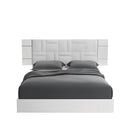  Mazin Furniture Dream DRBWHLT01GE Queen Geo Upholstered Bed, White Lacquer IMAGE 3