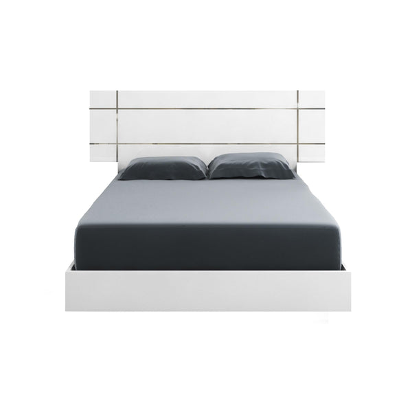  Mazin Furniture Dream DRBWHLT02 King Panel Bed, White Lacquer IMAGE 1