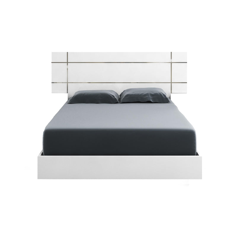  Mazin Furniture Dream DRBWHLT02 King Panel Bed, White Lacquer IMAGE 1