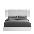  Mazin Furniture Dream DRBWHLT02FR King Rhombus Upholstered Bed, White Lacquer IMAGE 2