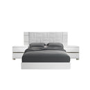  Mazin Furniture Dream DRBWHLT02GE King Geo Upholstered Bed, White Lacquer IMAGE 2