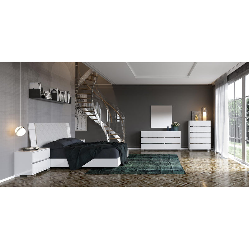  Mazin Furniture Dream DRBWHLT02GE King Geo Upholstered Bed, White Lacquer IMAGE 5