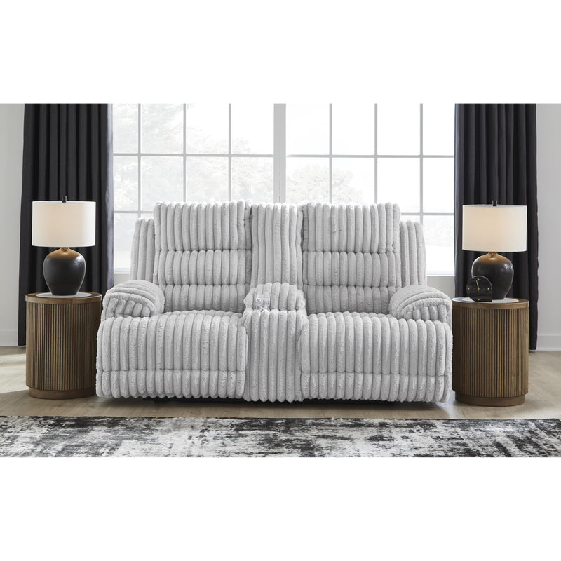  Signature Design by Ashley Rhines Falls PC4280496 Double Reclining Power Loveseat with Console IMAGE 5