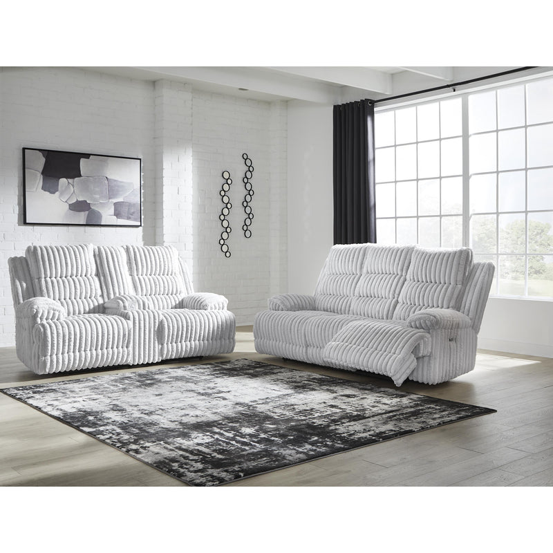  Signature Design by Ashley Rhines Falls PC4280496 Double Reclining Power Loveseat with Console IMAGE 7