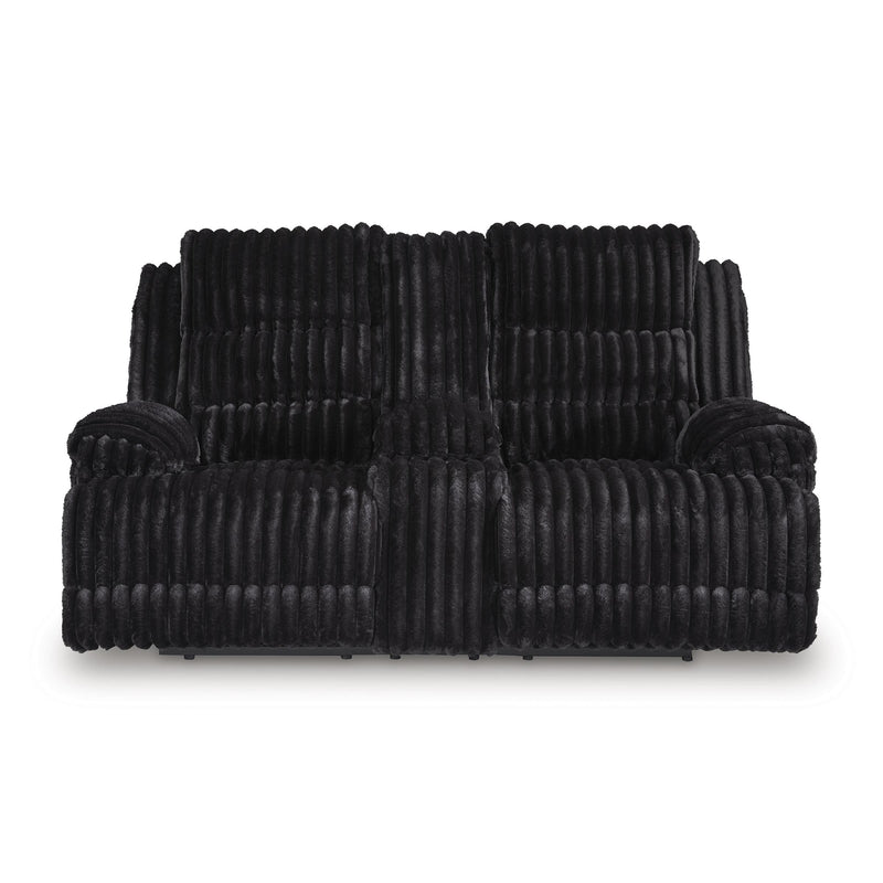  Signature Design by Ashley Rhine Falls PC4280596 Double Reclining Power Loveseat with Console IMAGE 2