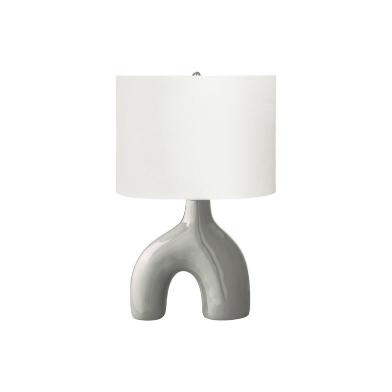  Monarch I 9661 25"H Table Lamp Grey Ceramic / Ivory Shade IMAGE 3