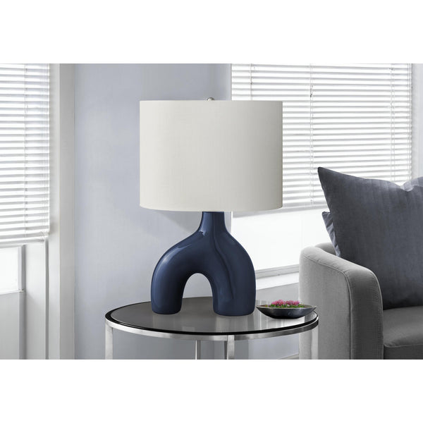  Monarch I 9663 25"H Table Lamp Blue Ceramic / Ivory Shade IMAGE 1