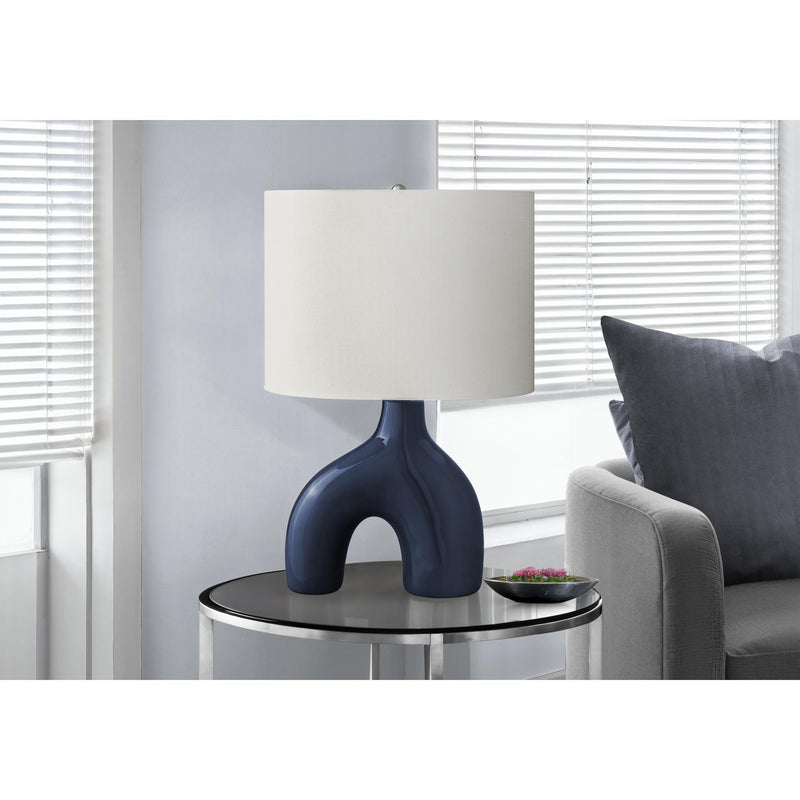 Monarch I 9663 25"H Table Lamp Blue Ceramic / Ivory Shade IMAGE 1
