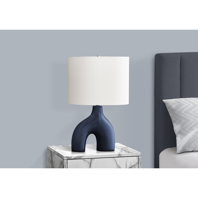  Monarch I 9663 25"H Table Lamp Blue Ceramic / Ivory Shade IMAGE 2