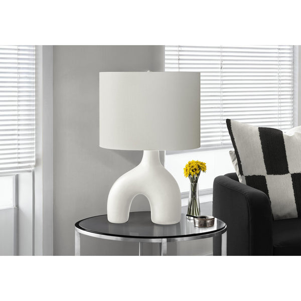  Monarch I 9665 25"H Table Lamp White Ceramic / Ivory Shade IMAGE 1